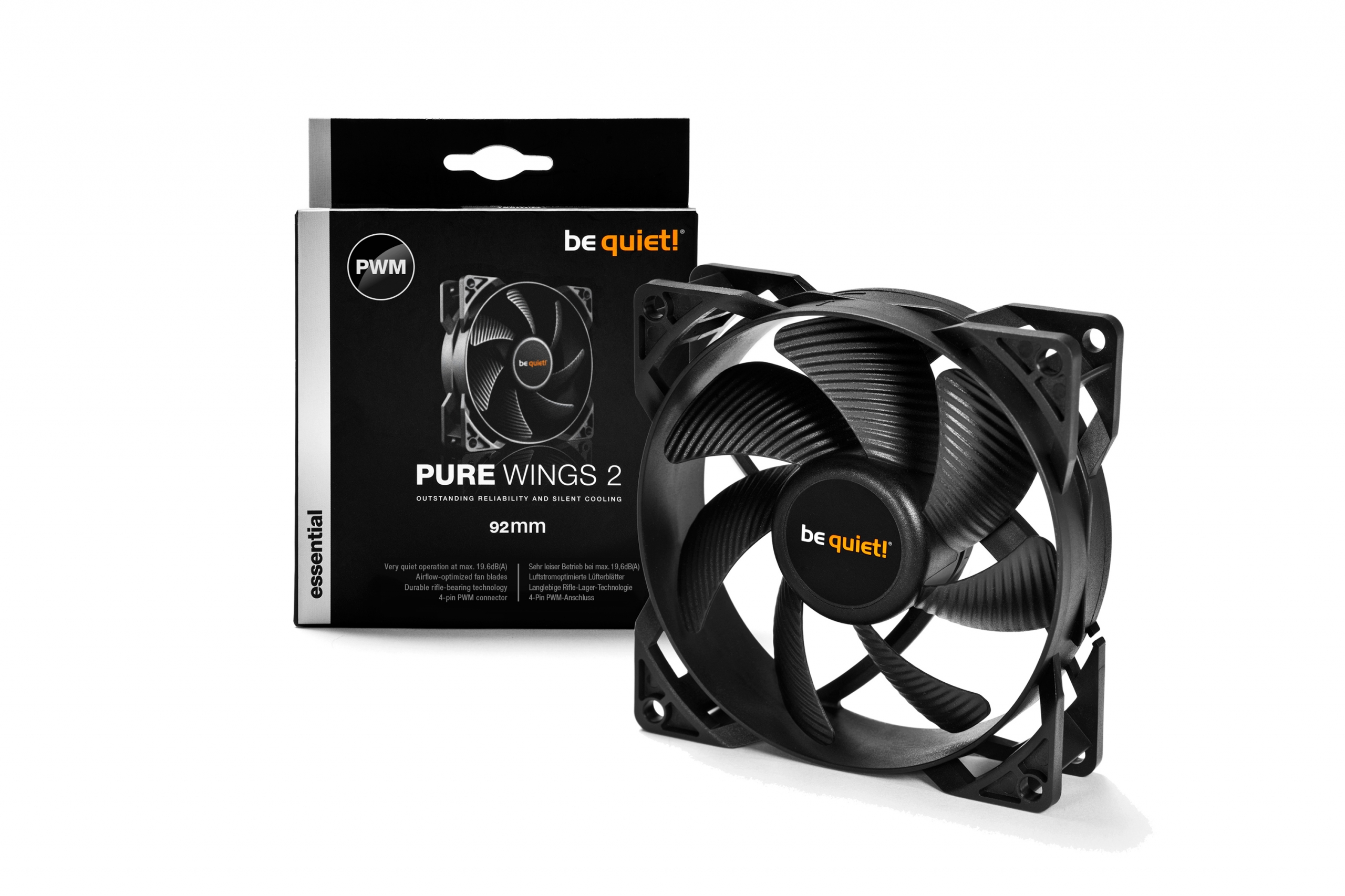 BEQUIET BL038 PURE WINGS 2 PWM, 92mm 4 Pin Kasa Tahliye Fanı