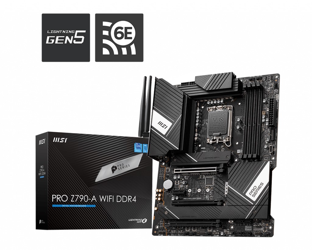 MSI PRO Z790-A WIFI DDR4 SOKET 1700 DDR4 5333MHZ (OC) PCI-E Gen4 M.2 USB3.2 DP HDMI 1x2.5G LAN WI-FI 6E ATX