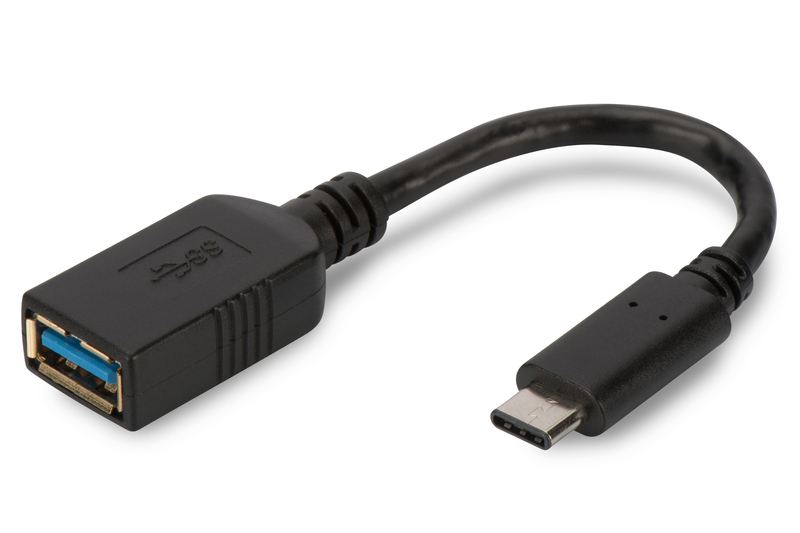 ASSMANN USB C tipi adaptör kablosu, OTG,C-A tipi M/F, 0,15m3A, 5GB, 3.0 Version, AK-300315-001-S
