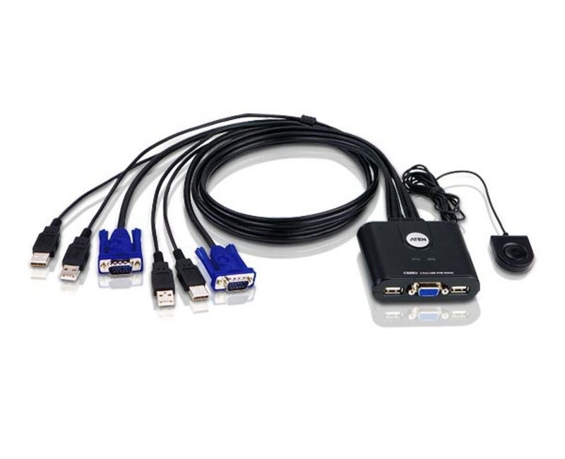 ATEN CS22U 2 PORT USB KVM SWITCH BÜTÜNLEŞİK KABLOLU