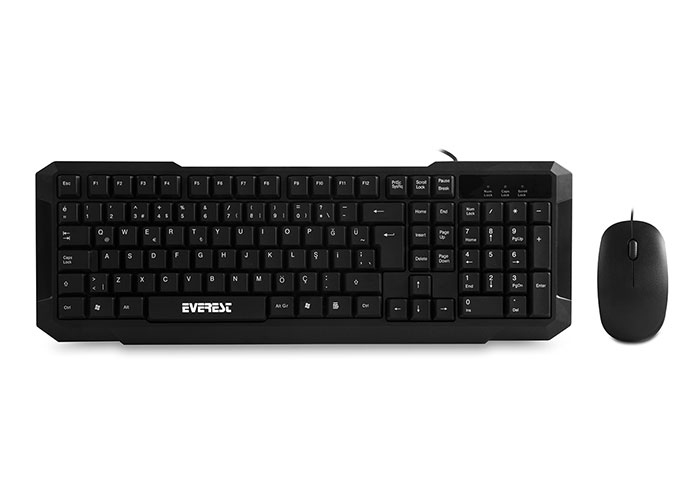 EVEREST KM-515 COMBO Q STANDART KLAVYE MOUSE USB KABLOLU SIYAH SET