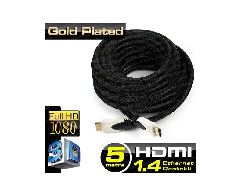 DARK Dark DK-HD-CV14L500 5 Metre HDMI Kablo Altın 